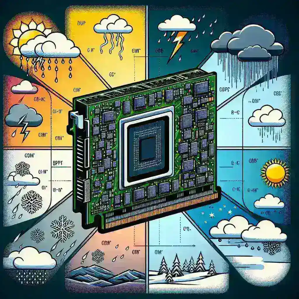 "Image of Nvidia GPUs designed for climate simulation, showcasing advanced technology and high-performance capabilities to enhance environmental research and modeling."